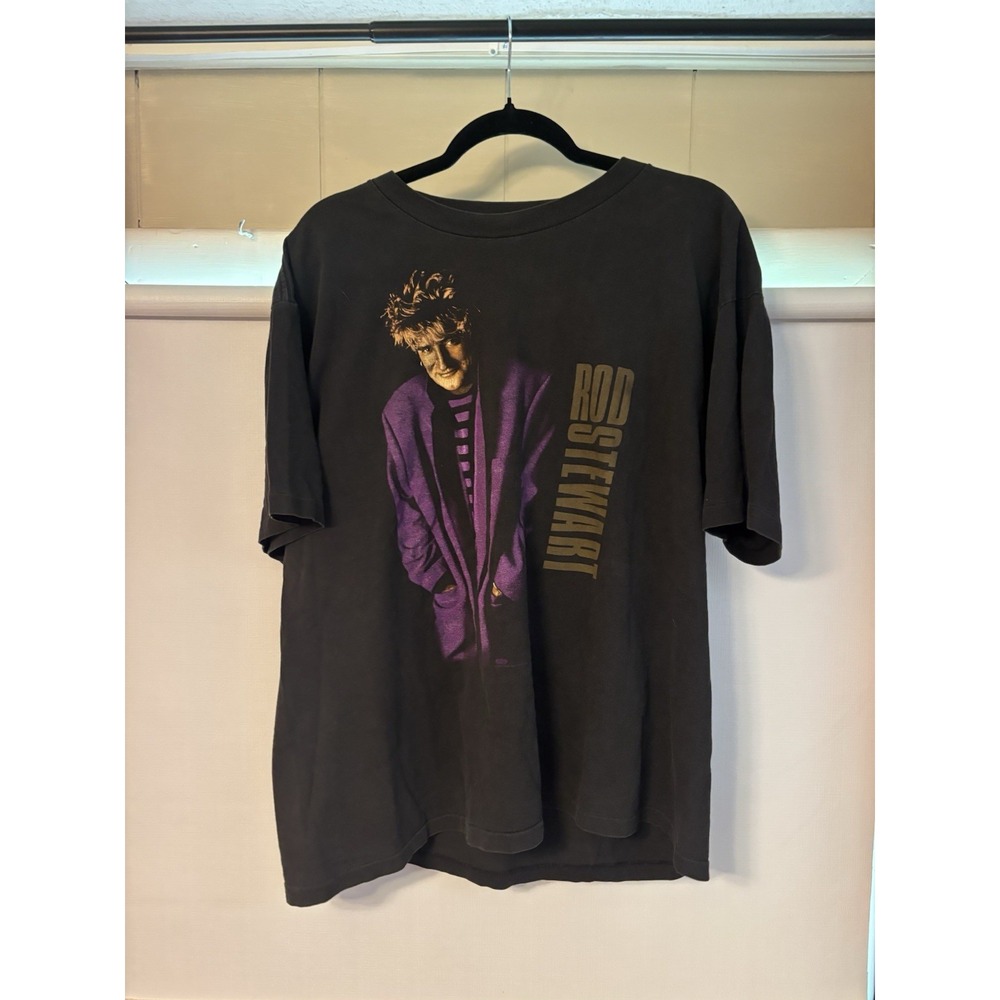 Vintage 90s Rod Stewart Live Tour Winterland Graphic Tee Shirt XL - Picture 1 of 6